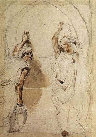 Eugene Delacroix Two Women at the Well Spain oil painting art